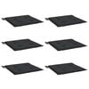 vidaXL وسائد كرسي حديقة 6 قطع لون أسود 50×50×4 سم قماش أوكسفورد