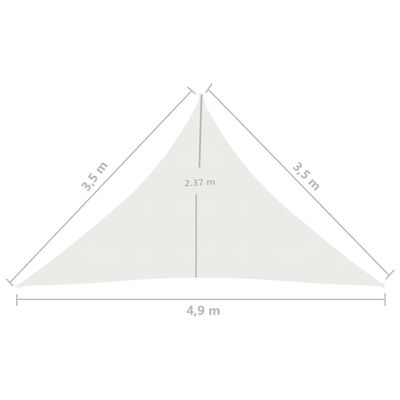 vidaXL مظلة شراعية 160 جم/م² أبيض 3.5×3.5×4.9 م HDPE