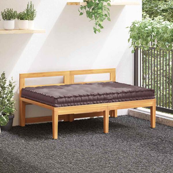 vidaXL وسادة أرضية طبليات قطن 120&times;80&times;10 سم رمادي بني