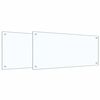 vidaXL رُفّ المطبخ الخلفي 2 قطعة شفاف 90 x 40 cm زجاج مقسى