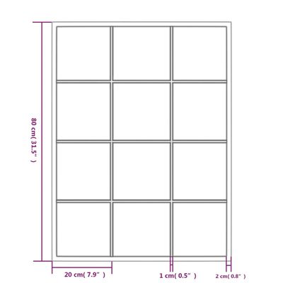 vidaXL مرايا حائط 2ق لون أسود 60x80 سم معدن