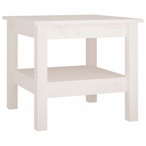 vidaXL طاولة قهوة بيضاء 45x45x40 سم من خشب الصنوبر الصلب