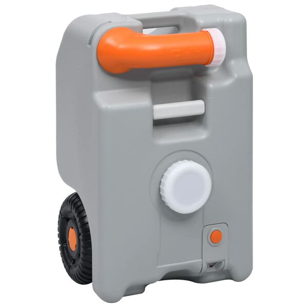 vidaXL خزان مياه بعجلات للتخييم 25 لتر رمادي