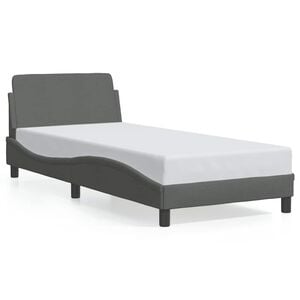 vidaXL إطار سرير "Dover" رمادي داكن 90&times;200 سم من القماش