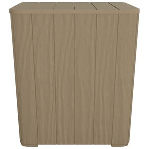 vidaXL طاولة حديقة بغطاء منفصل لون بني فاتح من البولي بروبيلين