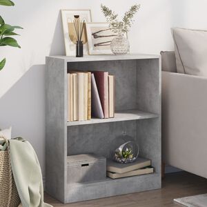 vidaXL رف كتب رمادي 60&times;24&times;76 سم خشب صناعي