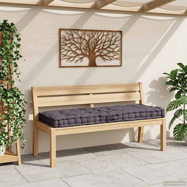 vidaXL مرتبة أرضية قطنية 120&times;80&times;10 سم أنثراسيت