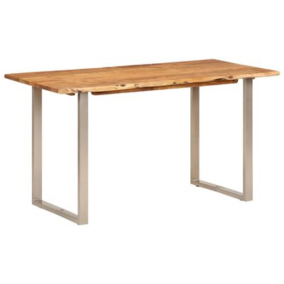 vidaXL طاولة سفرة 140×70×76 سم خشب أكاسيا صلب