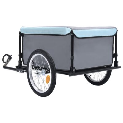 vidaXL عربة دراجة أسود وأزرق 65 كجم