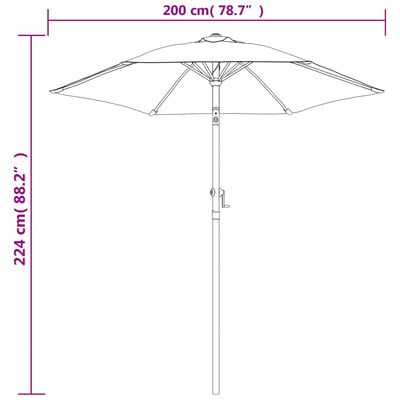 vidaXL حامل مظلة قرميدي 200×211 سم ألومنيوم