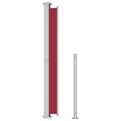 vidaXL مظلة فناء جانبية قابلة للسحب 220×300 سم لون أحمر