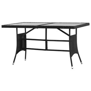 vidaXL طاولة حديقة أسود 140&times;80&times;74 سم بولي راتان