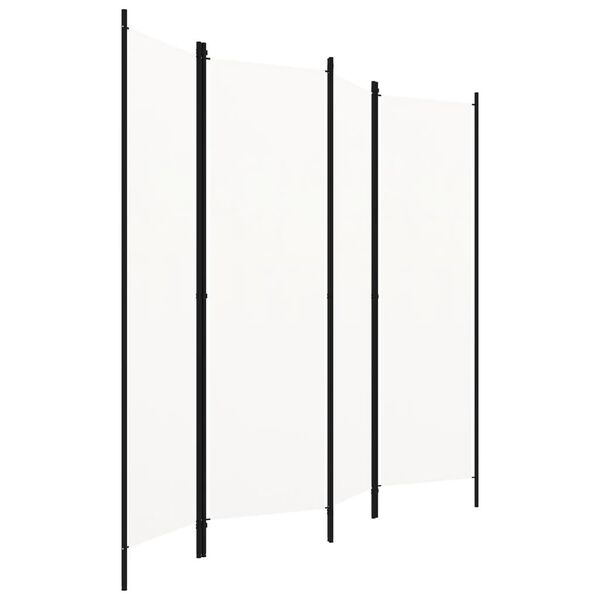 vidaXL مقسم غرفة ذو 4 ألواح أبيض 200×180 سم
