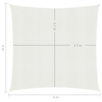 vidaXL مظلة شراعية 160 جم/م² أبيض 3×3 م HDPE