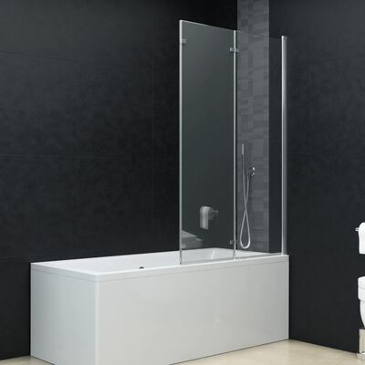vidaXL غرفة استحمام قابلة للطي 3 ألواح زجاج أمان 130x138 سم vidaXL