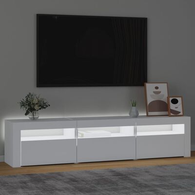 vidaXL خزانة تلفزيون مع أضواء ليد أبيض 180x35x40 سم