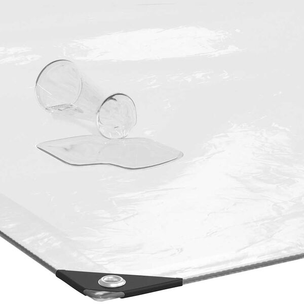 vidaXL قماش مشمع شفاف مزود بفتحات تثبيت، 3 &times; 8 متر، مصنوع من البولي إيثيلين