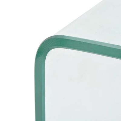 vidaXL طاولة قهوة زجاج مقوى 98×45×30 سم شفاف