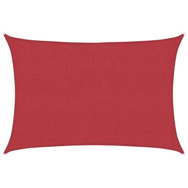 vidaXL مظلة شراعية 160 جم/م² أحمر 3.5×4.5 م HDPE