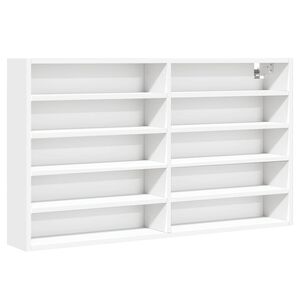 vidaXL Vitrine Cabinet White 100x15x58 cm Engineered Wood - Untranslated