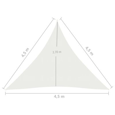 vidaXL مظلة شراعية 160 جم/م² أبيض 4.5×4.5×4.5 م HDPE