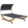 vidaXL سرير استرخاء خارجي ومظلة 126x203x165 سم خشب صلب منحني أنثراسيت