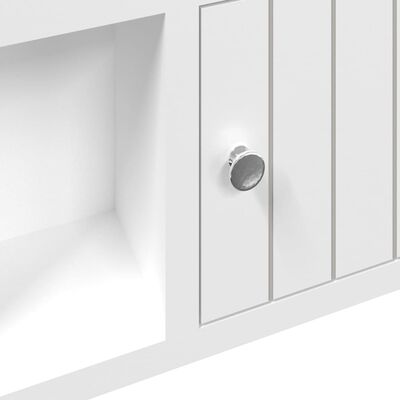 vidaXL خزانة مفاتيح أبيض 40×8.5×20 سم خشب صناعي وفولاذ