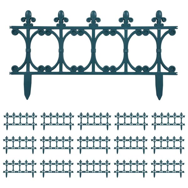 vidaXL حواف عشب 16 ق أخضر 10 م بولي بروبيلين (PP)