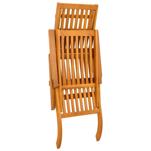 كراسي استرخاء vidaXL Outdoor مع مسند للقدمين وطاولة خشب سنط صلب