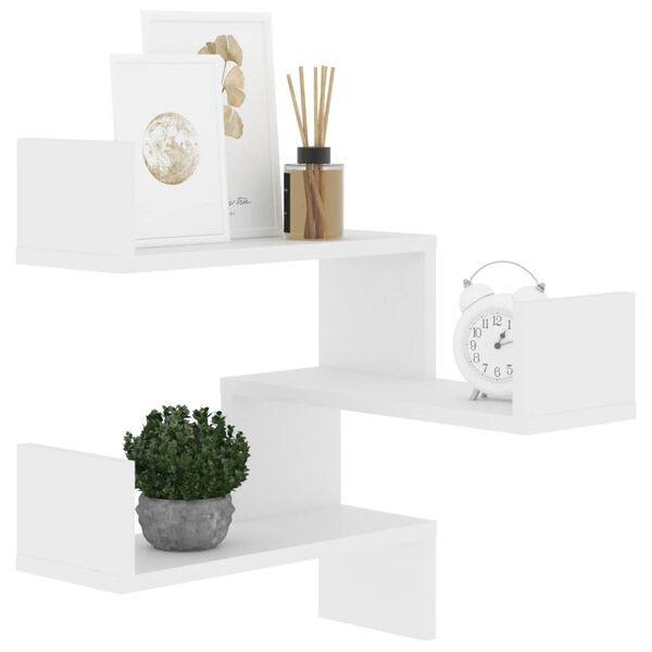 vidaXL رف جداري ركني أبيض 40×40×50 سم خشب صناعي