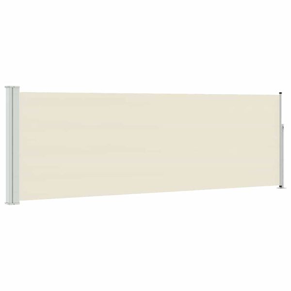 vidaXL مظلة فناء جانبية قابلة للسحب 100&times;300 سم كريمي