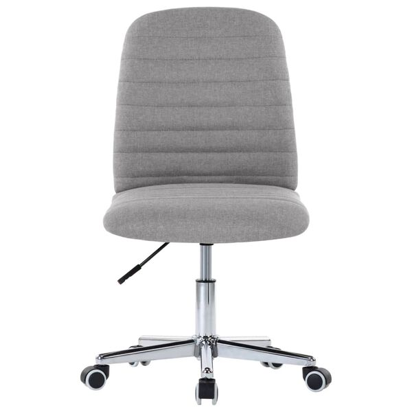 vidaXL كراسي سفرة 2 ق قماش رمادي فاتح