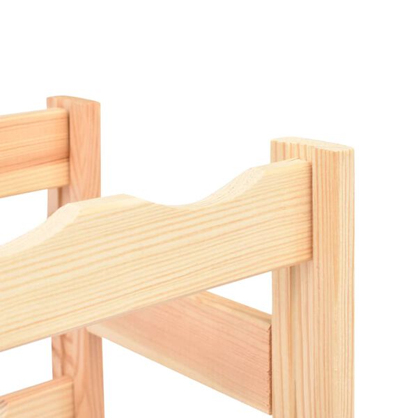 vidaXL حامل نبيذ متسع لـ 20 قارورة خشب صنوبر صلب