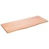 vidaXL رف حائط لون بني فاتح 2x40x100 سم خشب بلوط صلب معالج