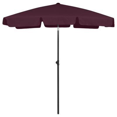 vidaXL مظلة شاطئ أحمر بوردو 180×120 سم