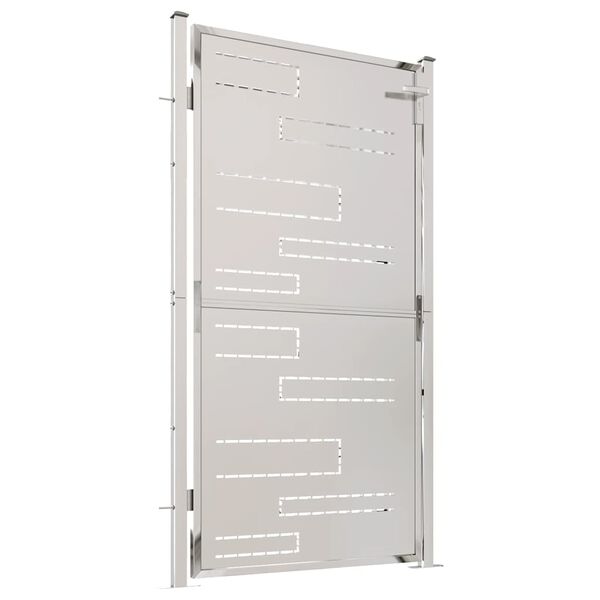 vidaXL بوابة حديقة 100×180 سم فولاذ مقاوم للصدأ