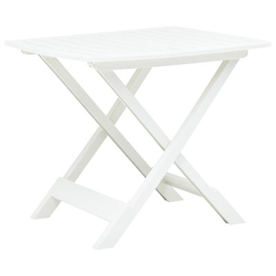 vidaXL طاولة حديقة قابلة للطي أبيض 79×72×70 سم بلاستيك
