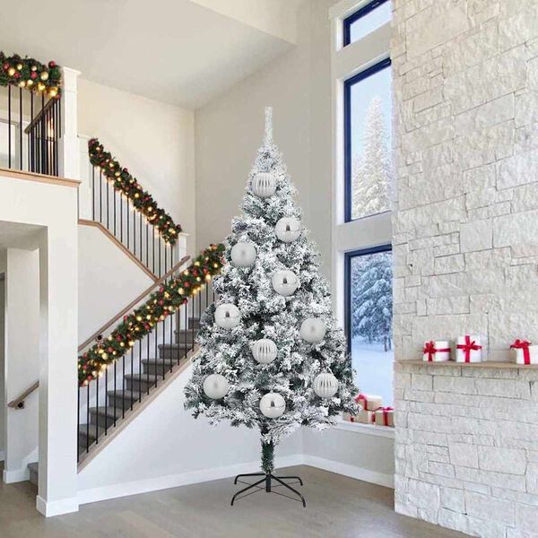 vidaXL مجموعة كرات عيد الميلاد 3 pcs فضة بلاستيك