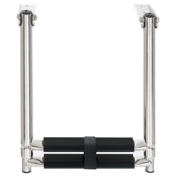 vidaXL سلم صعود قابل للطي 2 درجات إستانلس ستيل