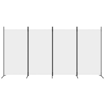vidaXL مقسم غرفة 4-ألواح أبيض 346×180 سم قماش