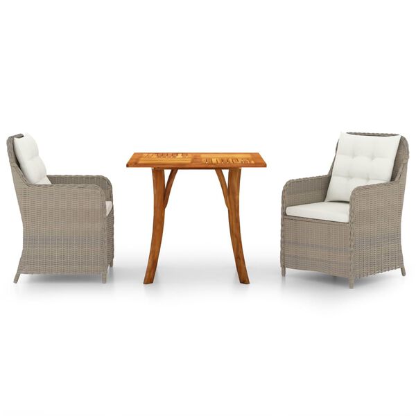 VidaXL طقم سفرة للحديقة 3 قطع لون بني