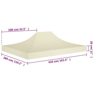 vidaXL سقف خيمة حفلات 4×3 م كريمي 270 جم/م²