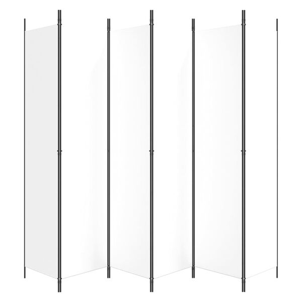 vidaXL مقسم غرفة 6-ألواح أبيض 300&times;220 سم قماش