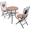 271770 vidaXL 3 Piece Bistro Set Ceramic Tile Terracotta (41528+41529) - Untranslated