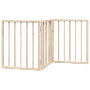 vidaXL بوابة كلب قابلة للطي 3 ألواح 150 سم من خشب الحور