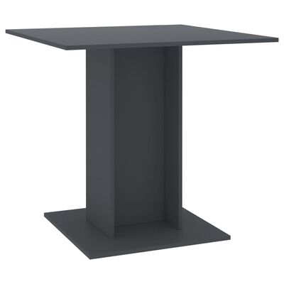 vidaXL طاولة سفرة رمادي 80×80×75 سم خشب مضغوط