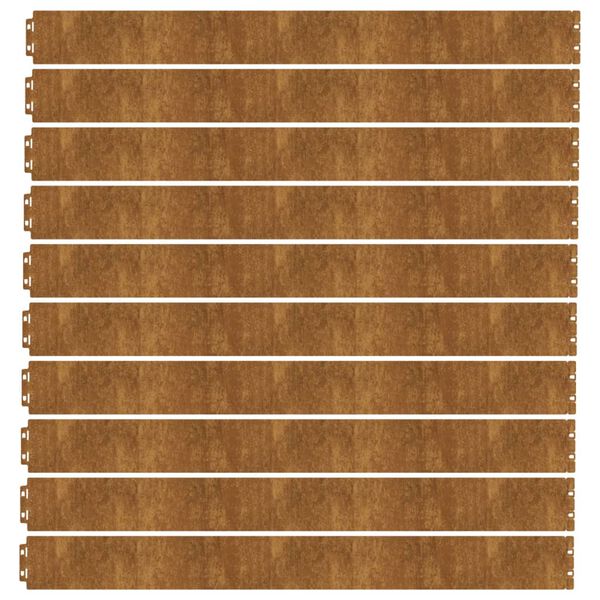 vidaXL سياجات عشب 10 ق 103x10 سم فولاذ كورتن مرن