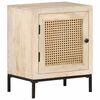 323509 vidaXL Bedside Cabinet 40x30x50 cm Solid Mango Wood and Natural Cane - Untranslated