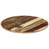 vidaXL سطح طاولة دائري 60 سم 15-16 ملم خشب صلب مستصلح