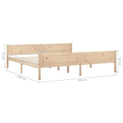 vidaXL إطار سرير خشب صنوبر صلب 200×200 سم